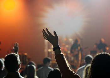 Crowd Waving at Music Concert