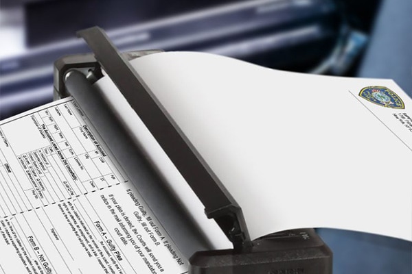Brother PocketJet Printer prints law enforcement document
