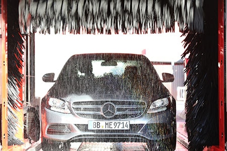 Mercedes Going Through A Car Wash