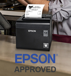 Our POS Sticky Label Paper is Epson-Approved for use in Epson TM-L90 and TM-L100 Liner-Free Printers