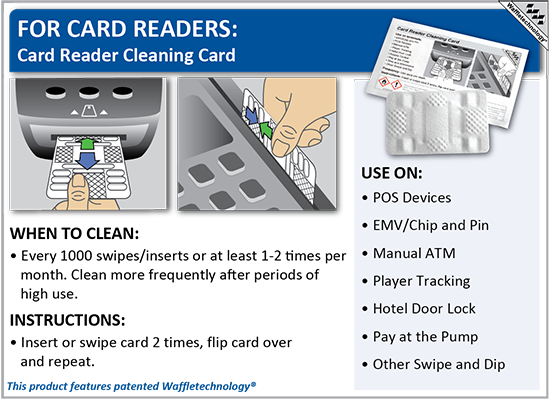 Chip and Pin Card Reader Cleaning Card POS Device Cleaning Cards Vat Invoice 