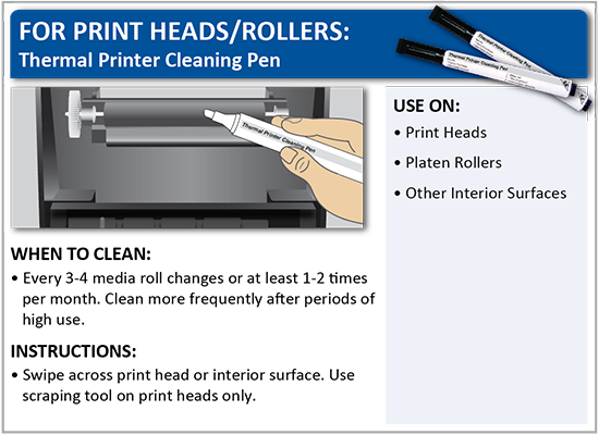 Printhead Print Head Clean Pen Thermal Printer Head Cleaning Pen for Zebra  Print