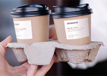 POS Sticky Receipts on To-Go Cups