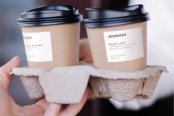 POS Sticky Paper on To-Go Cups