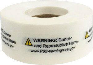 0.5" x 1.5" Prop 65 Cancer & Reproductive Harm Warning Label (4 Rolls) - L-PROP65-1 12776