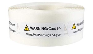0.5" x 1.5" Prop 65 Cancer Warning Label (4 Rolls) - L-PROP65-2 12774