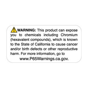 1" x 2" Prop 65 Chromium Warning Label (4 Rolls) - L-PROP65-8 12832