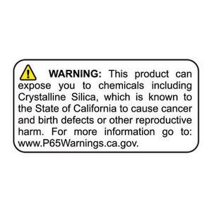 1" x 2" Prop 65 Crystalline Silica Warning Label (4 Rolls) - L-PROP65-9 12833