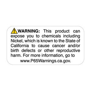 1" x 2" Prop 65 Nickel Warning Label (4 Rolls) - L-PROP65-6 12846