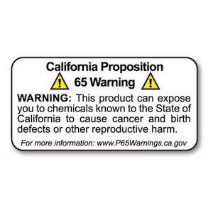 1" x 2" Prop 65 Warning Label, English Only (4 Rolls) - L-PROP65-4 12537