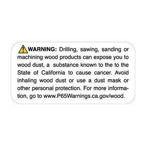1" x 2" Prop 65 Wood Dust Warning Label (4 Rolls) - L-PROP65-7 12831