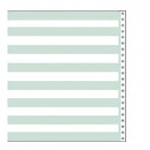 10 5/8" x 11" 20# 1/2" Green Bar Continuous Computer Paper (2700 sheets)