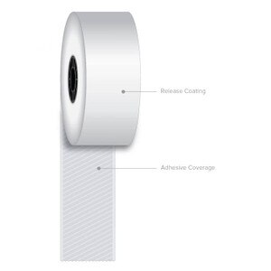 1 1/2" x 270' Iconex Full-Tack Sticky Media Linerless Labels (12 Rolls) - ICON-9023-1873