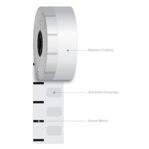 1 1/2" x 270' Iconex Standard Sticky Media Linerless Label Starter Kit (6 Rolls)