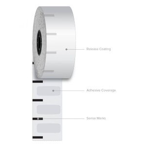 1 1/2" x 375' Iconex Ultralite Sticky Media Linerless Labels (30 Rolls) - ICON-9023-2150