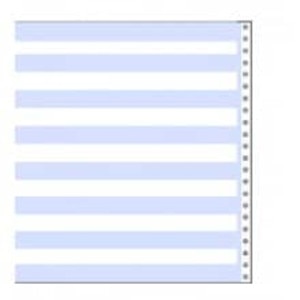 14 7/8" x 11" 15# 1/2" Blue Bar Continuous Computer Paper (3500 sheets) - CP-99151