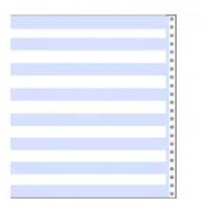 14 7/8" x 11" 18# 1/2" Blue Bar Continuous Computer Paper (3000 sheets) - CP-860