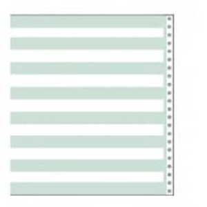 14 7/8" x 11" 20# 1/2" Green Bar Continuous Computer Paper (2700 sheets) - CP-9113