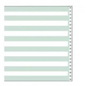 14 7/8" x 8 1/2" 15# 1/2" Green Bar Continuous Computer Paper (3500 sheets) - CP-9301