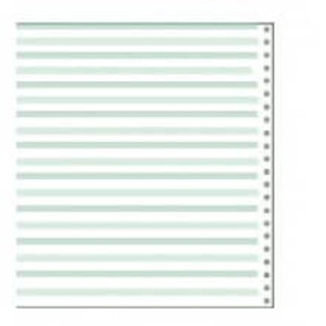 14 7/8" x 8 1/2" 18# 1/8" Green Bar Continuous Computer Paper (3000 sheets) - CP-9312
