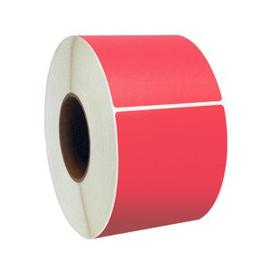 1.5” x 1” Red Direct Thermal Labels, 1” Core, 1,375 Labels/Roll (12 Rolls) - L-RDT4-150100-1P FC/R