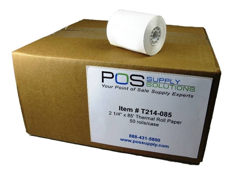 100 Rolls MBLABEL Thermal Receipt Paper Rolls POS Cash Register Paper Roll 2 1/4'' x 85' Thermal Paper 