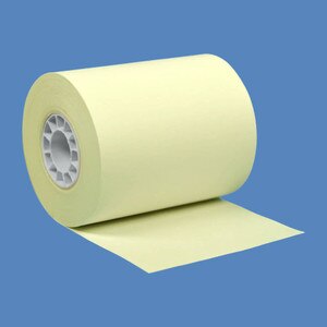 2 1/4" x 85' Yellow BPA-Free Thermal Receipt Paper Rolls (50 Rolls) - T214-085-Y