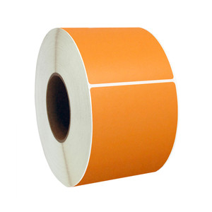 2” x 1” Orange Direct Thermal Labels, 1” Core, 1,375 Labels/Roll (12 Rolls) - L-RDT4-200100-1P FC/O