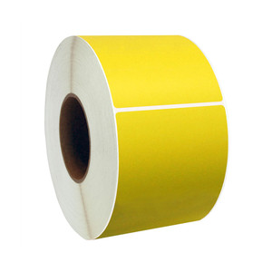 2” x 1” Yellow Direct Thermal Labels, 1” Core, 1,375 Labels/Roll (12 Rolls)
