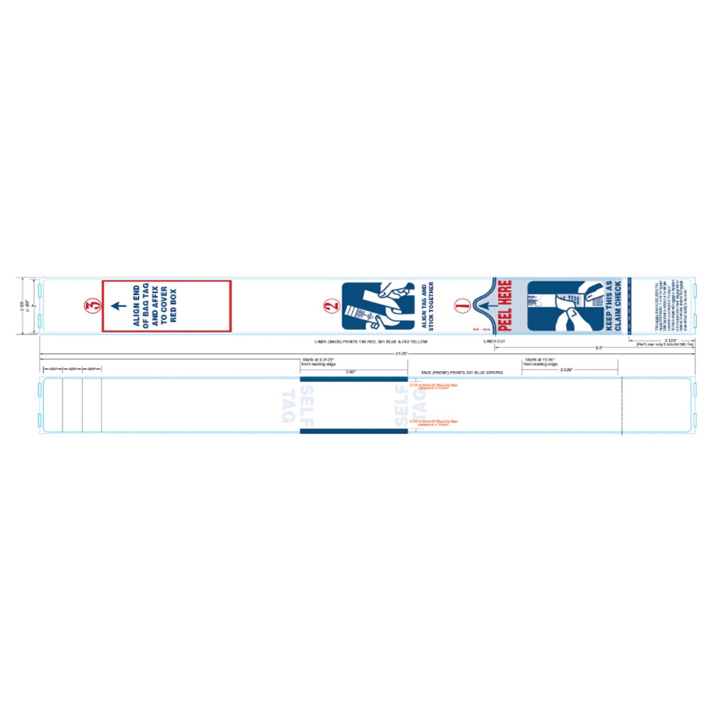 2" x 21" Thermal Self-Tag Baggage Tags, Freezer Grade Adhesive (10 Rolls)