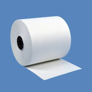 2 3/4" x 165' Bright White 1-Ply Bond Paper Rolls (50 Rolls) - B234-165-BW