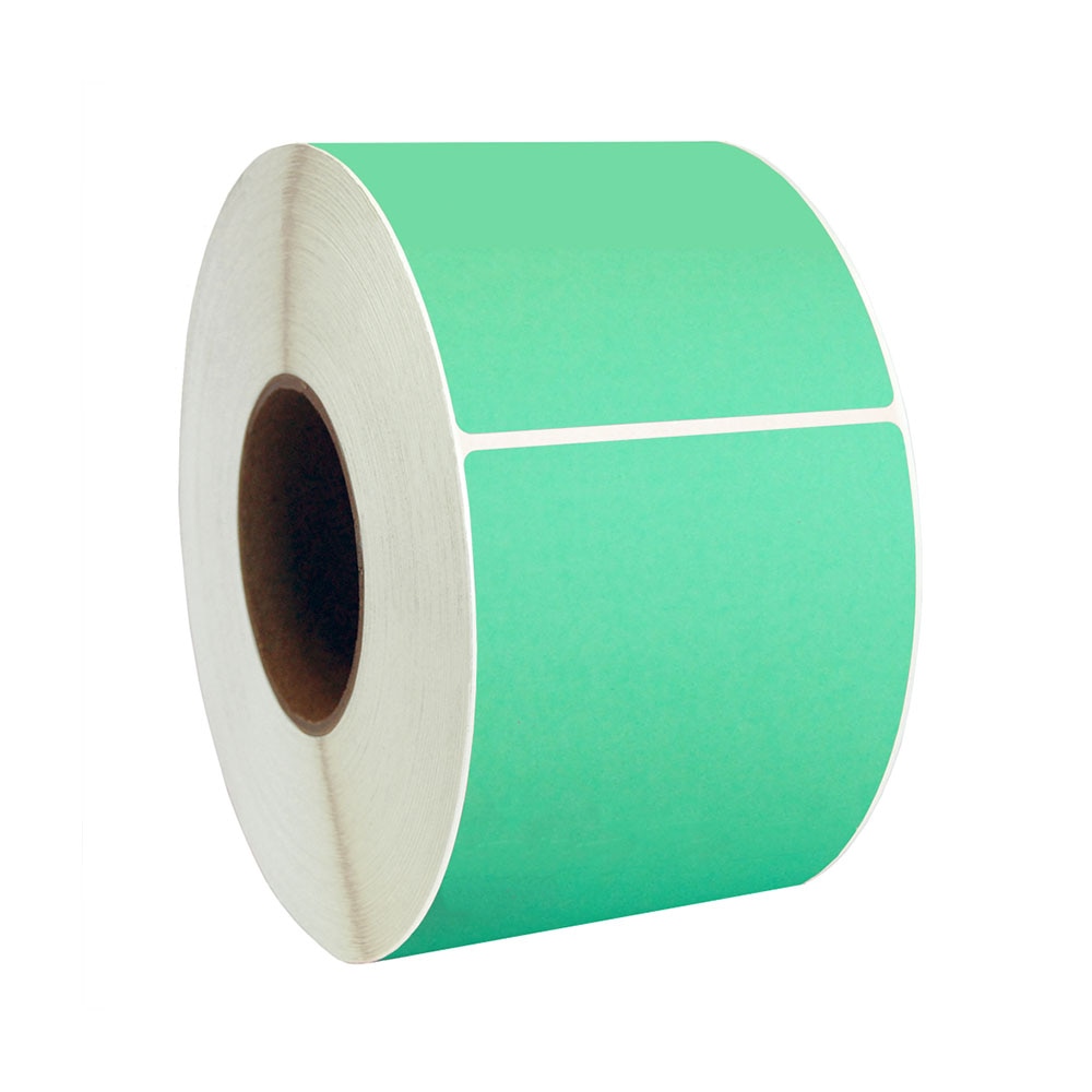 2” x 3” Green Thermal Transfer Labels, 1” Core, 500 Labels/Roll (12 Rolls)