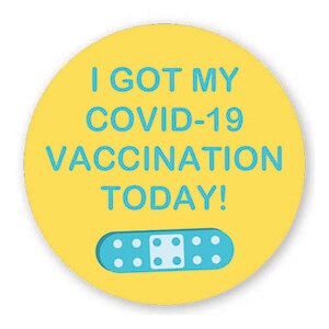 2" I Got My COVID-19 Vaccine Sticker, Yellow with Bandage (5 Rolls) - L-VACCINE-Y