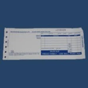 2-Part LONG (7 7/8" x 3 1/4") Truncated Sales Imprinter Slips (Pack of 100) - IS-2SLT-1