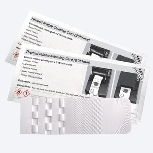 2" Thermal Printer Cleaning Cards with Waffletechnology, KW3-T26B15 (15 Cards)