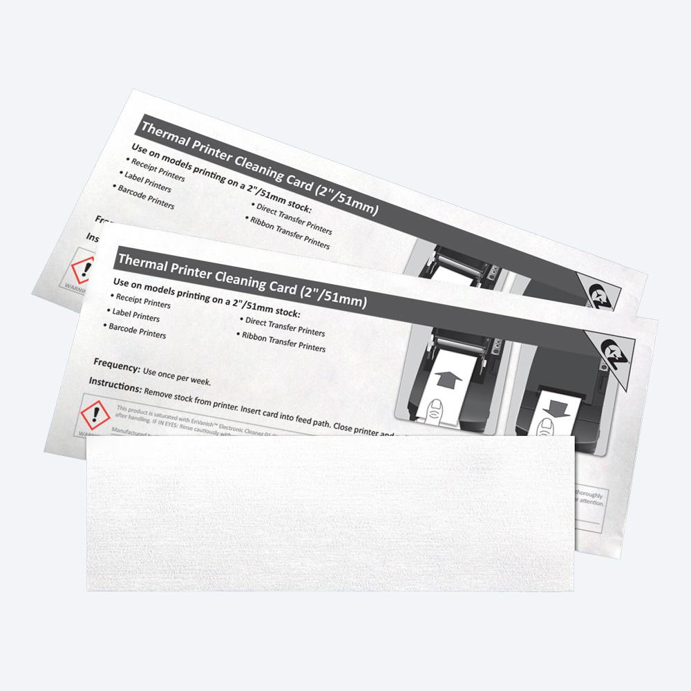 2" Thermal Printer Cleaning Cards, K2-T26B25 (25 Cards)