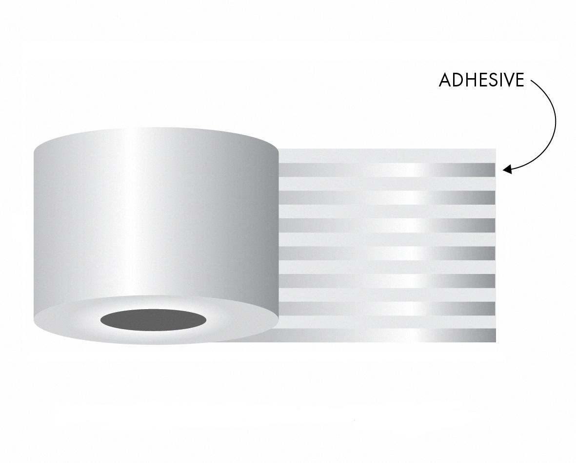 2 1/4" x 263' POS Sticky Linerless Thermal Label Rolls, Removable Adhesive (36 Rolls)