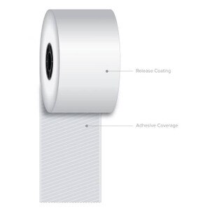 2 1/4" x 270' Iconex Full-Tack Sticky Media Linerless Labels (12 Rolls) - ICON-9023-2242