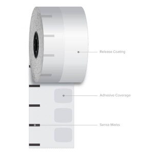2 1/4" x 270' Iconex Standard Sticky Media Linerless Labels (12 Rolls) - ICON-9023-1823