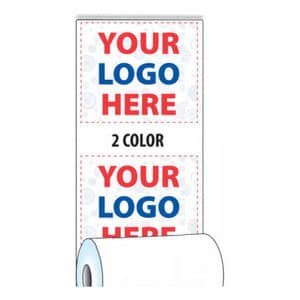 2 1/4" x 670' Custom Printed Thermal ATM Roll Paper - 8 Rolls/Case, 10 Case Min (2-Colors) - ZP-A214-670-2C