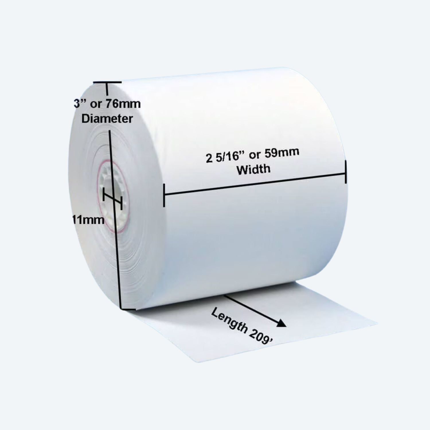 2 5/16" x 209' Thermal Receipt Paper Rolls for Gas Pumps (24 Rolls)