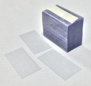 2.75" x 1.21875" x .0075" Clear Plastic Shelf Tabs (250 Tabs) - AC-SHELFTABS-275