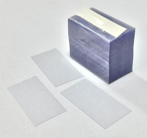 2.75" x 1.21875" x .0075" Clear Plastic Shelf Tabs (250 Tabs) - AC-SHELFTABS