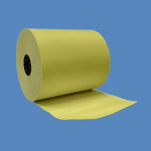 3 1/8" x 230' Yellow BPA-Free Thermal Receipt Paper Rolls (50 Rolls) - T318-230-Y