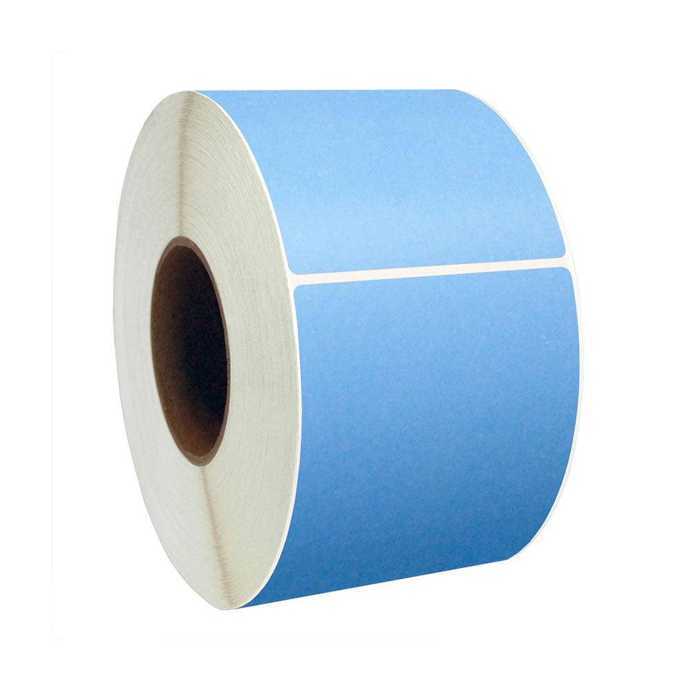 3” x 2” Blue Direct Thermal Labels, 1” Core, 735 Labels/Roll (12 Rolls)