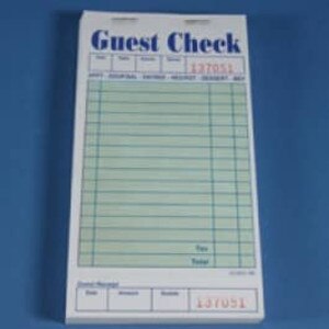 3.3" x 6.7" Single Copy Green Guest Checks (2500 checks) - GC-TGGCT