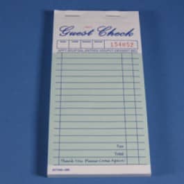 3.3" x 6.7" Two Copy White/Canary Carbonless Guest Checks (2500 checks)