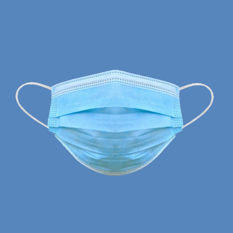 3 Layer Disposable Face Masks, Blue (50 Masks)