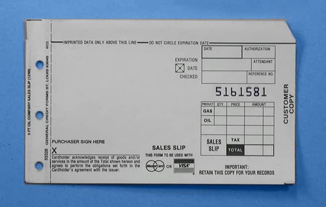 3 Part Short Gas & Oil Sales Imprinter Slips (6600 slips)