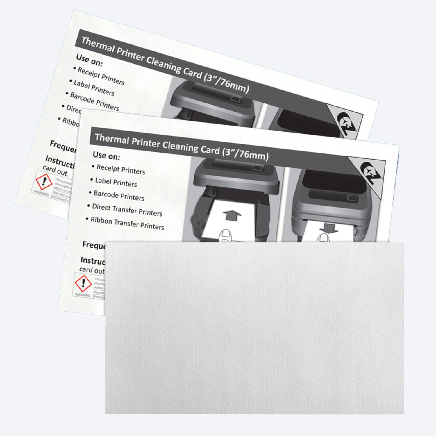 3" Thermal Printer Cleaning Cards, K2-T36B25 (25 Cards)